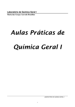 Laborat&oacute;rio de Qu&iacute;mica Geral I - Departamento de Qu&iacute;mica