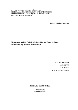 M&eacute;todos de An&aacute;lise Qu&iacute;mica, Mineral&oacute;gica e F&iacute;sica de Solos