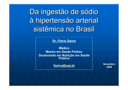 Palestra: Da ingestão do sódio à hipertensão arterial