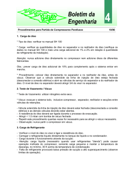 Procedimentos para Partida de Compressores Parafusos