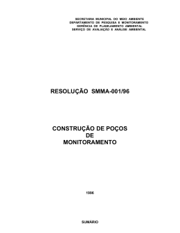 resolução smma-001/96 construção de poços de monitoramento