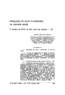 Integra&ccedil;&atilde;o do preso (condenado) no convivio social
