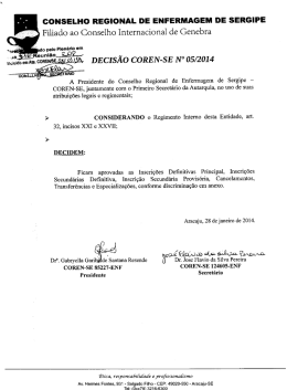 decisao052014 - Conselho Regional de Enfermagem de Sergipe