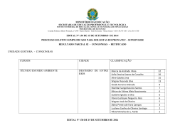 EDITAL 130 - RESULTADO PARCIAL 02 - CONGONHAS