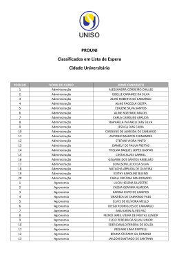 PROUNI Classificados em Lista de Espera Cidade