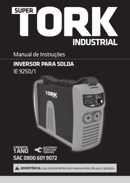 Manual de Instruções IE 9250/1 Super Tork Industrial