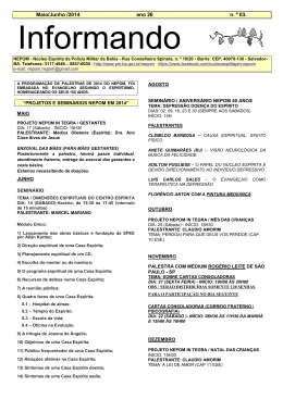 Acompanhe nossa programa&ccedil;&atilde;o pelo