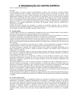 A ORGANIZA &Atilde;O DO CENTRO ESP&Iacute;RITA