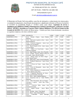 Resultado Preg&atilde;o Presencial 031/2014