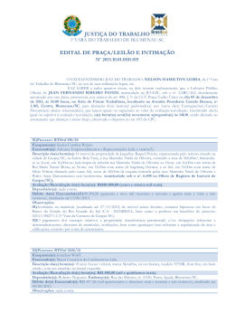 JUSTI&Ccedil;A DO TRABALHO EDITAL DE PRA&Ccedil;A