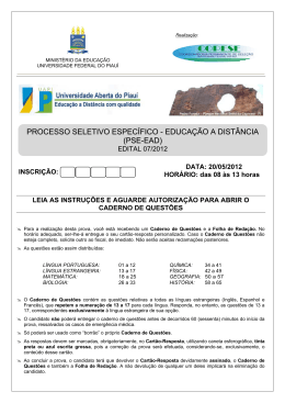 processo seletivo espec&iacute;fico - educa&ccedil;&atilde;o a dist&acirc;ncia