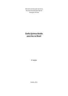 Grafia Qu&iacute;mica Braille para Uso no Brasil