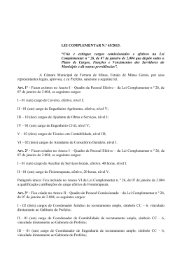 LEI COMPLEMENTAR N.&ordm; 45/2013. - Prefeitura M.fortuna de Minas