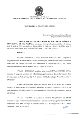 Portaria n&ordm; 3.649, de 06 de outubro de 2015