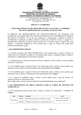 EDITAL Nº 111/DDP/2014 CONCURSO PÚBLICO PARA