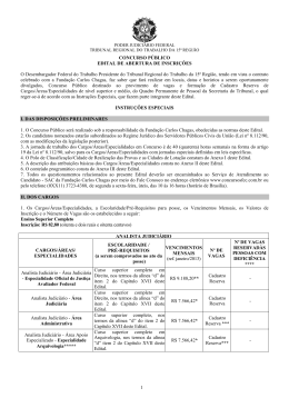 Edital de abertura de inscri&ccedil;&otilde;es