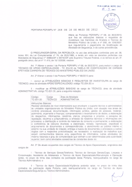 Portaria PGR/MPU nº 268/2012 - Ministério Público do Trabalho