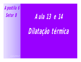 Dilata&ccedil;&atilde;o dos S&oacute;lidos