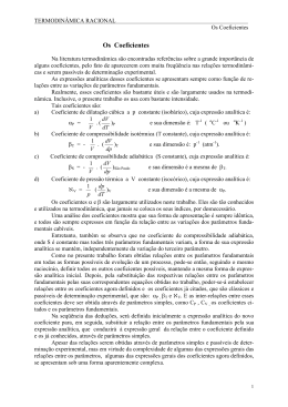 Os coeficientes(de dilatação cúbica