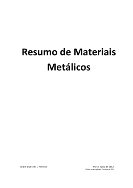 Resumo de Materiais Metálicos