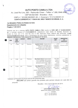 AuTo PosTo cAMiLA LTDA F* &ldquo;Bl&aacute; &Eacute;. - Minist&eacute;rio P&uacute;blico do Estado