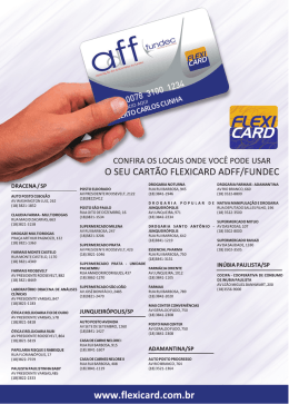 Locais onde você pode usar o seu cartão FLEXICARD ADFF/FUNDEC
