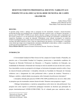desenvolvimento profissional docente: narrativas e
