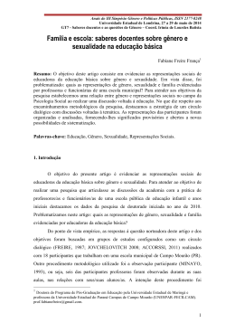 saberes docentes sobre gênero e sexualidade na educação