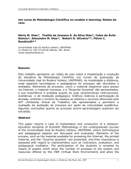 Um curso de Metodologia Científica no modelo e-learning