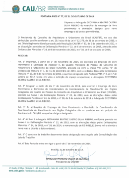 Dispensa a Advogada GEOVANNA BEATRIZ CASTRO SILVA