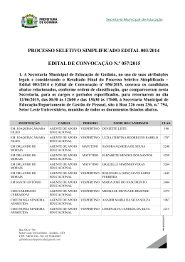 Edital de Convoca&ccedil;&atilde;o n&deg; 057/2015