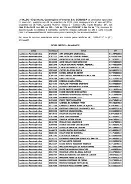 Convoca&ccedil;&atilde;o