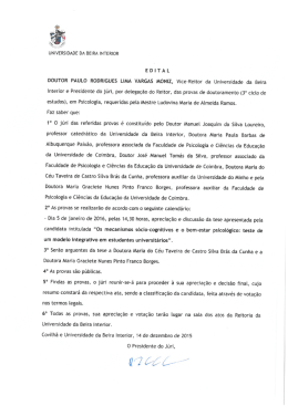 E D I T A L - Universidade da Beira Interior