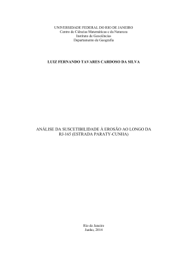 AN&Aacute;LISE DA SUSCETIBILIDADE &Agrave; EROS&Atilde;O AO LONGO