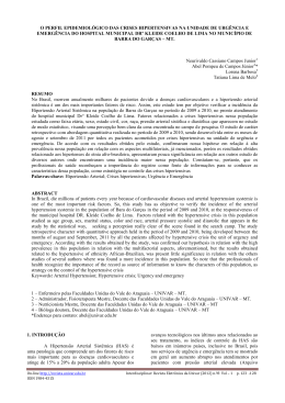 123 1. INTRODUÇÃO A Hipertensão Arterial Sistêmica