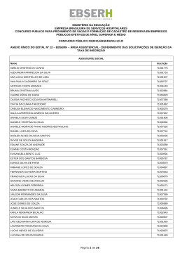 Anexo &uacute;nico do edital n&ordm; 12