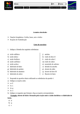 Funções e Reações de Neutralização