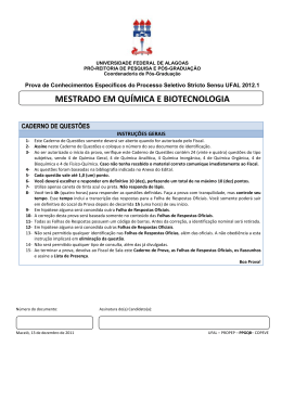Qu&iacute;mica E Biotecnologia - Copeve - Universidade Federal de Alagoas