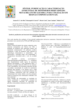 s&iacute;ntese, purifica&ccedil;&atilde;o e caracteriza&ccedil;&atilde;o estrutural de mon&ocirc;meros