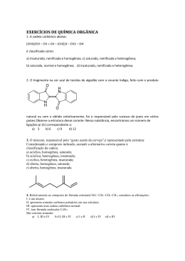 exercícios de química orgânica - Universidade Castelo Branco