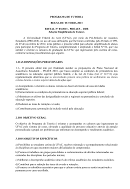 Edital PROAES n&ordm; 03/2013 - Sele&ccedil;&atilde;o Simplificada de Tutores