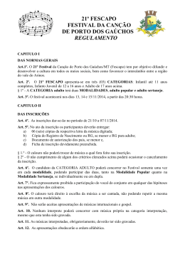 21&ordm; fescapo festival da can&ccedil;&atilde;o de porto dos ga&uacute;chos regulamento