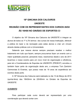 18&ordf; gincana dos calouros unoeste reuni&atilde;o com os representantes