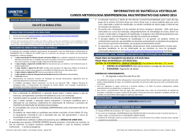 informativo de matr&iacute;cula vestibular cursos