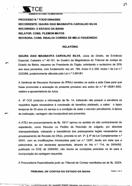 processo n.&deg; tce/013564/2002 recorrente: isaura dias magnavita