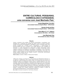 ENTRE CULTURAS, PESQUISAS, CURR&Iacute;CULOS E COTIDIANOS