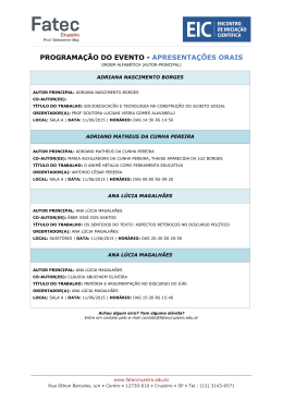 apresenta&ccedil;&otilde;es orais