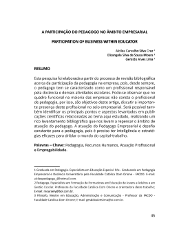 A PARTICIPA&Ccedil;&Atilde;O DO PEDAGOGO NO &Acirc;MBITO EMPRESARIAL