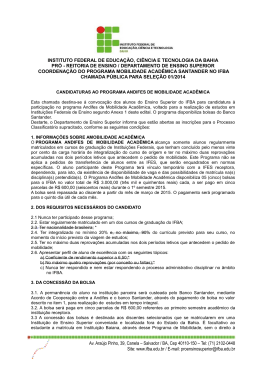 Edital Programa Andifes de Mobilidade Acad&ecirc;mica