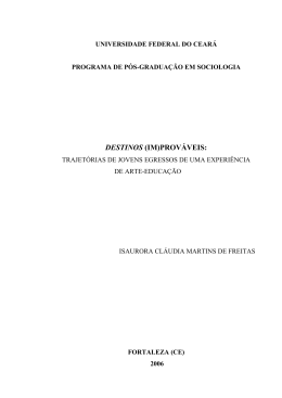 Destinos (Im)Prov&aacute;veis - Reposit&oacute;rio Institucional UFC